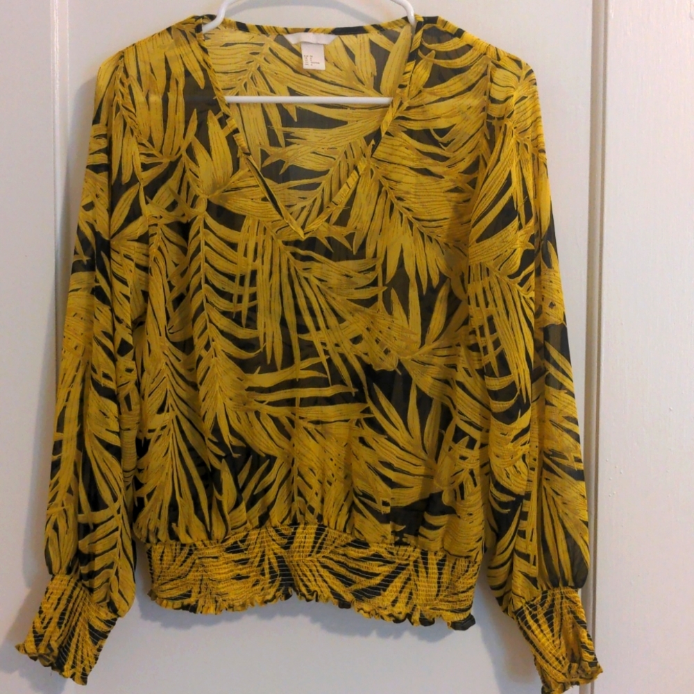 ☀️ H&M Yellow Frond Blouse - 6